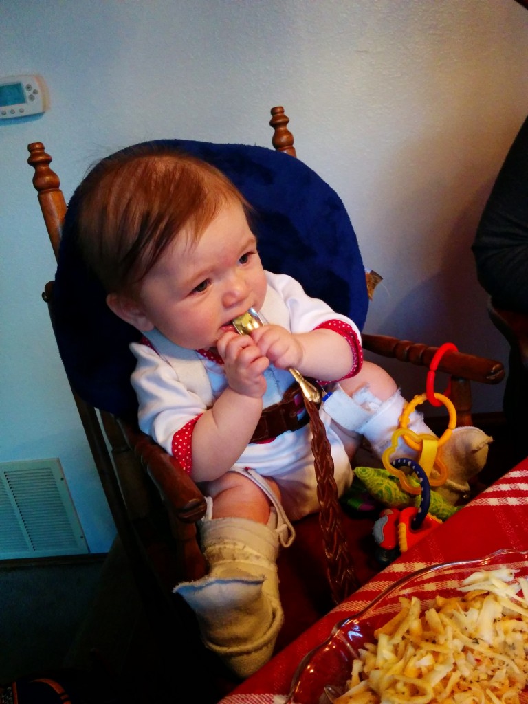 Avery's first real food: avocado!